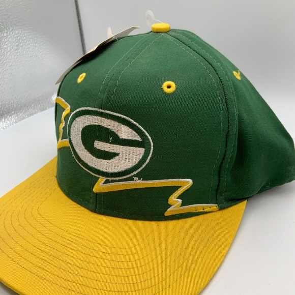 RARE VTG Logo7 90s Green Bay Packers Lightning Bolt Graffiti Snapback WITH TAGS! - Picture 3 of 16